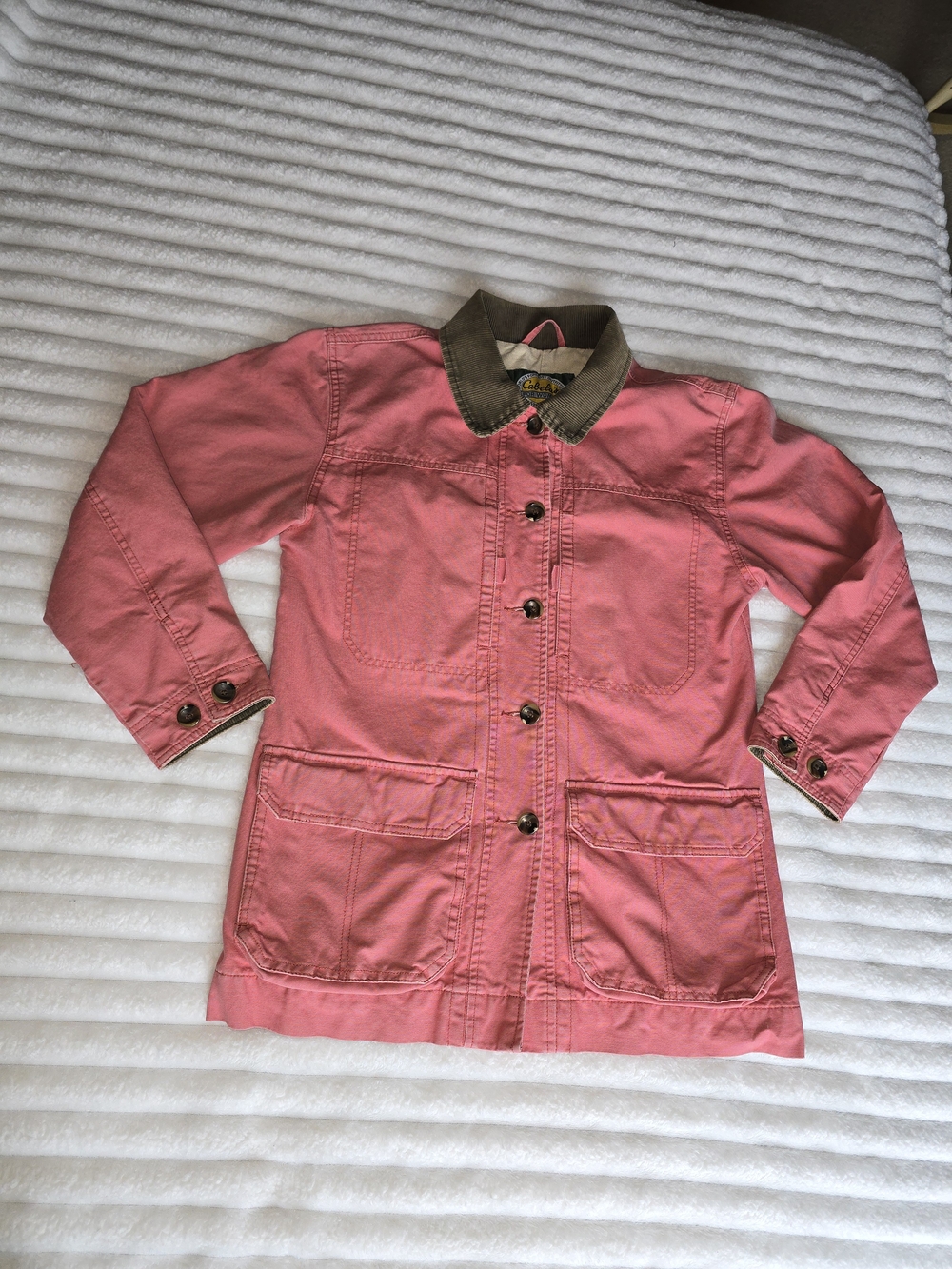 Cabela's Pink Utility Jacket with Contrast Brown Collar